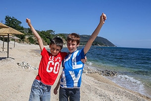 Calcidica con bambini, spiaggia Ouranopoli