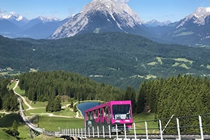 Seefeld con bambini d'estate, funicolare