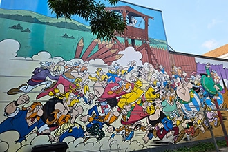 Murales a Bruxelles, il percorso del fumetto, Asterix e Obelix