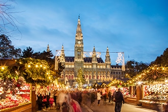 Mercatino dell'Avvento a Vienna in Rathausplatz