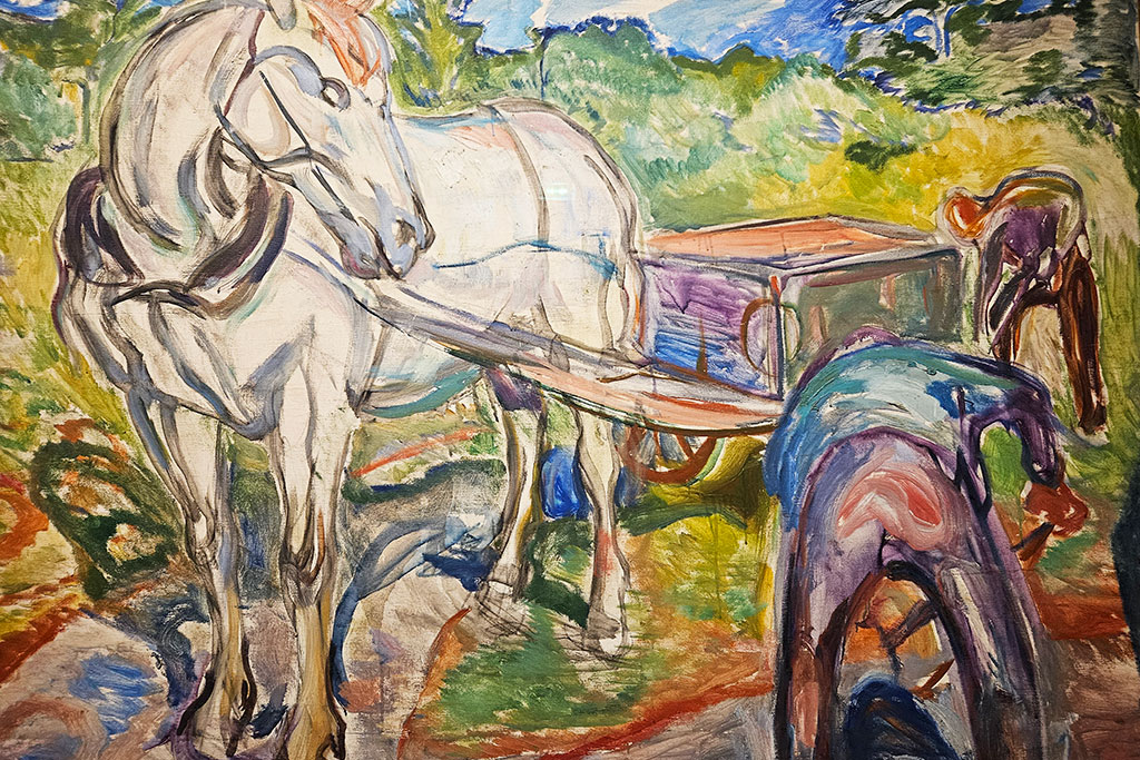 Mostra Munch a Roma, cavallo e carretto